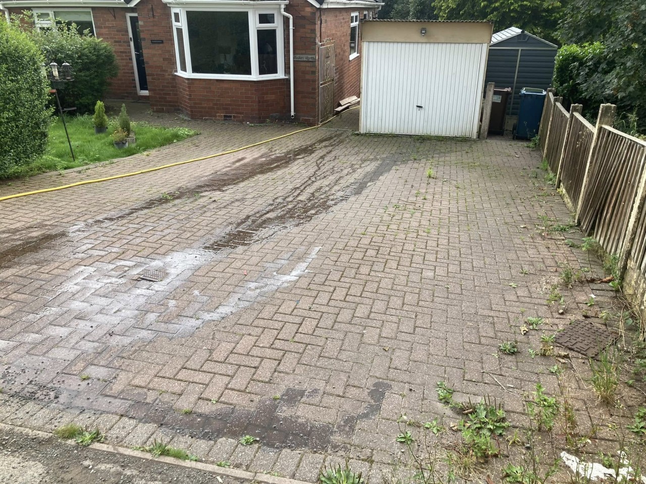 Dirty block paving DrivewayBefore Cleaning
