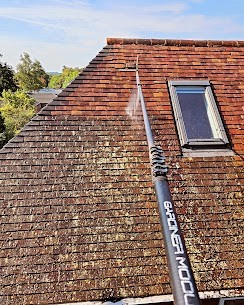 Roof Cleaner turbo with Goose-neck.This roof in Streetly, Sutton Coldfield has a new lease of life.